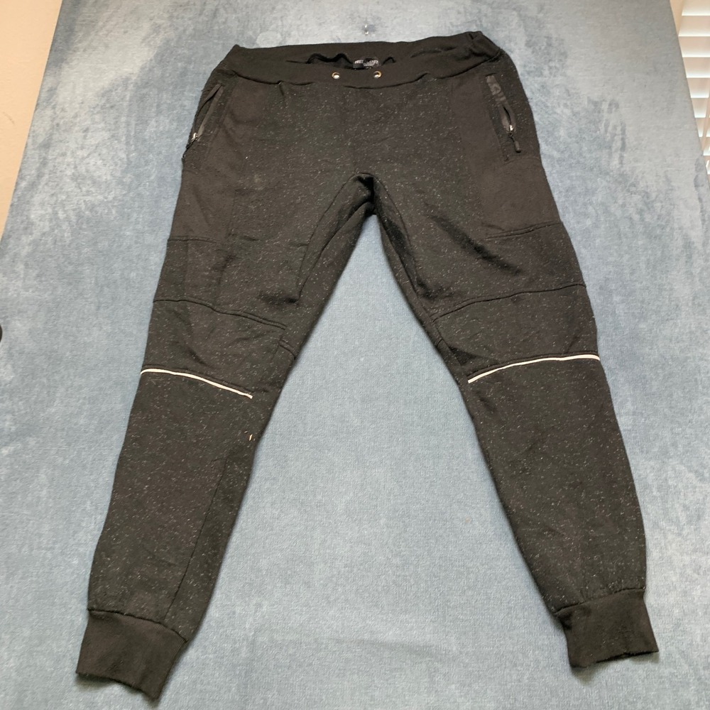 Free Planet Jogger Pants Mens 4X Black Heather Fleece Lined Athletic Fit Sports